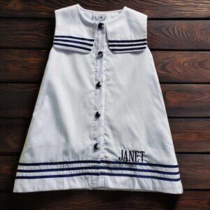 The Bella Bean Nautical Dress Monogrammed Janet Size 3